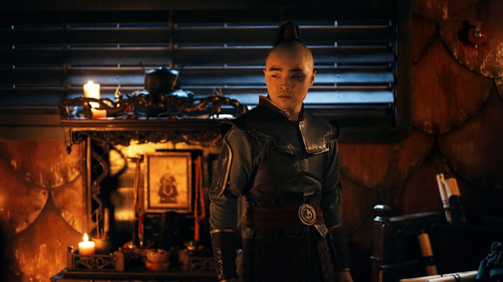 Avatar: The Last Airbender. Dallas Liu as Prince Zuko in season 1 of Avatar: The Last Airbender. Cr. Robert Falconer/Netflix © 2023