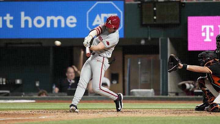 Feb 24, 2024; Arlington, TX, USA; Oklahoma plays Arkansas during the Kubota College Baseball Series
