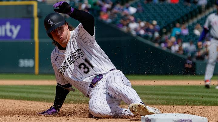 Colorado Rockies center fielder Jake McCarthy.