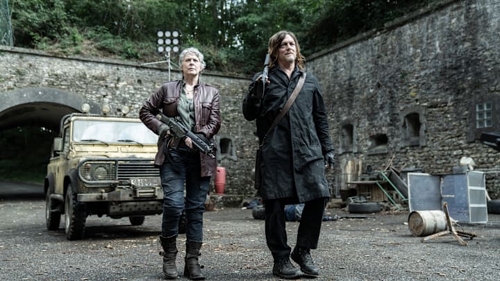 Norman Reedus as Daryl Dixon, Melissa McBride as Carol Peletier - The Walking Dead: Daryl Dixon _ Season 2, Episode 5 - Photo Credit: Emmanuel Guimier/AMC