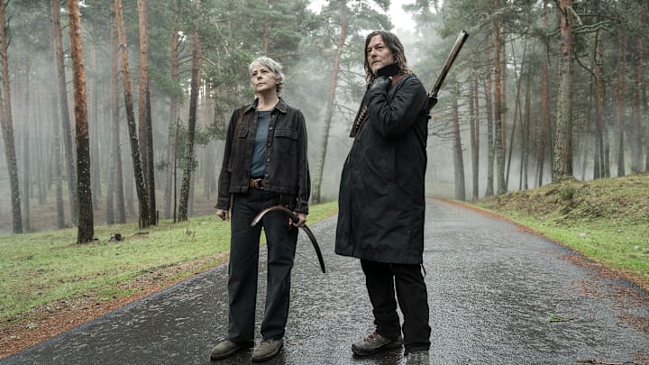 Melissa McBride as Carol Peletier, Norman Reedus as Daryl Dixon - The Walking Dead: Daryl Dixon _ Season 3 - Photo Credit: Carla Oset/AMC