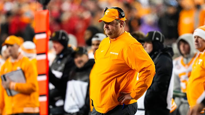 Tennessee Volunteers head coach Josh Heupel watches the game in the first half at Ohio Stadium on Saturday, Dec. 21, 2024 in Columbus, Ohio.