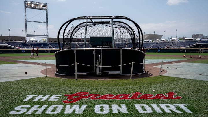 A general view of Charles Schwab Field in Omaha, Nebraska, site of the Big Ten Baseball Tournament. A general view of Charles Schwab Field in Omaha, Nebraska, site of the Big Ten Baseball Tournament.