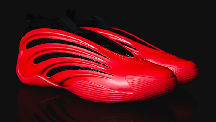 The adidas Harden Vol 9 "Red Metallic" colorway drops on June 21.