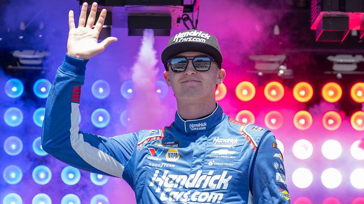 Jun 27, 2026; Sonoma, California, USA; HendrickCars.com driver Corey Day (17) waves at fans as he is introduced before the start of the NASCAR O'Reilly Auto Parts Series Race at Sonoma Raceway. Stan Szeto-Imagn Images Jun 27, 2026; Sonoma, California, USA; HendrickCars.com driver Corey Day (17) waves at fans as he is introduced before the start of the NASCAR O'Reilly Auto Parts Series Race at Sonoma Raceway. Stan Szeto-Imagn Images