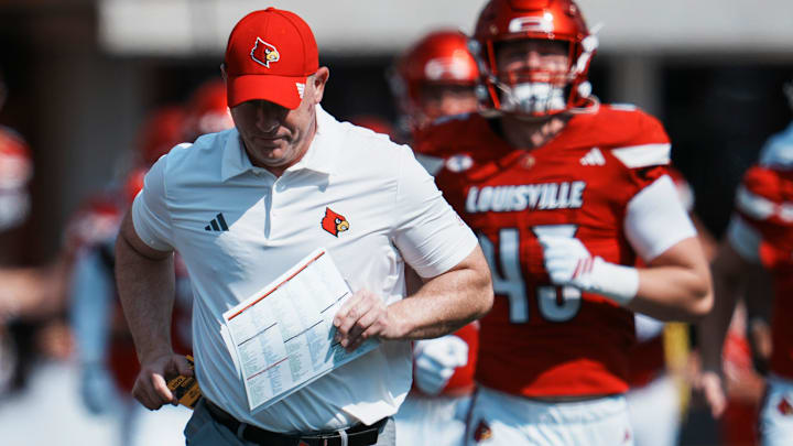 Louisville Cardinals head football coach Jeff Brohm