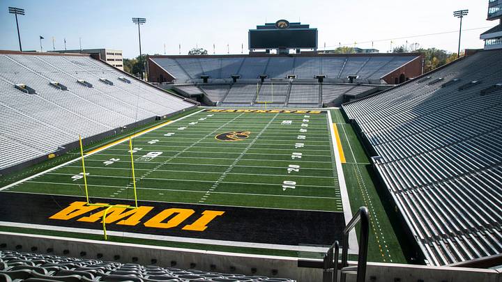 Empty stands inside Kinnick Stadium are seen during a Hawkeye football media day news conference prior to the start of the season, Thursday, Oct. 8, 2020, in Iowa City, Iowa.

201008 Ia Fb Media Day 001 Jpg