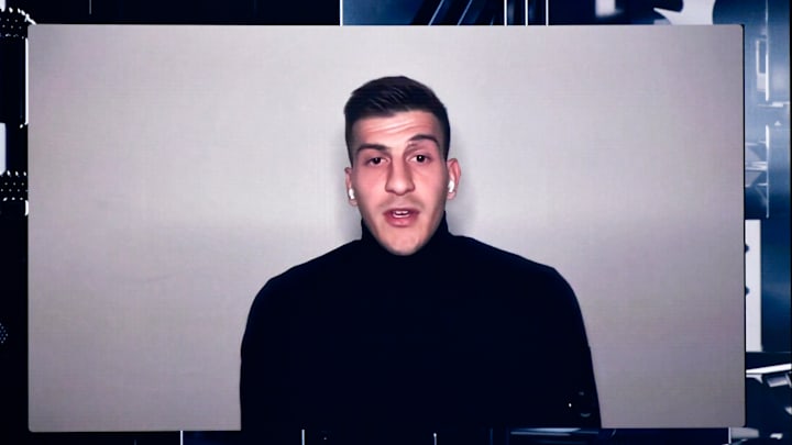 Luka Lochoshvili appeared via video link after winning the FIFA Fair Play award