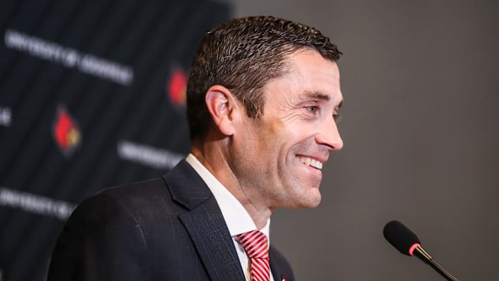 \"Thank you for believing in me\" said Josh Heird as he smiles while talking with the media after being formally introduced as permanent UofL athletic director on Friday morning. Heird previously served as interim AD for 172 days after former AD Vince Tyra stepped down. June 3, 2022

Josh Heird Introduced As Uofl Athletic Director