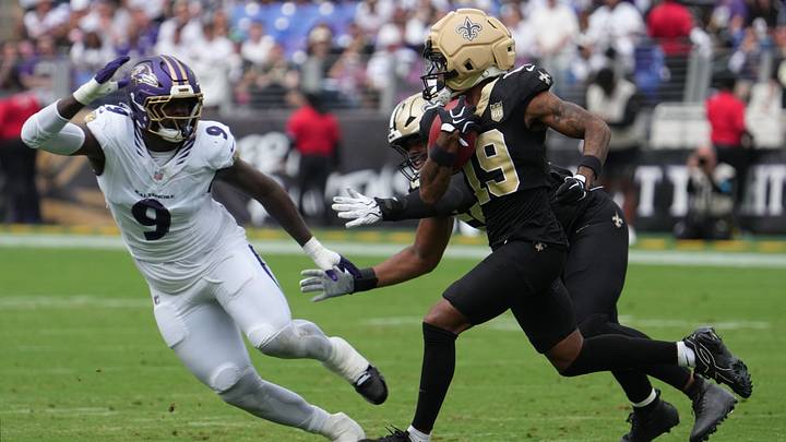 Sep 20, 2026; Baltimore, Maryland, USA; New Orleans Saints wide receiver Barion Brown (19) returns a punt in the second quarter against the Baltimore Ravens at M&T Bank Stadium. Mandatory Credit: James Lang-Imagn Images Sep 20, 2026; Baltimore, Maryland, USA; New Orleans Saints wide receiver Barion Brown (19) returns a punt in the second quarter against the Baltimore Ravens at M&T Bank Stadium. Mandatory Credit: James Lang-Imagn Images