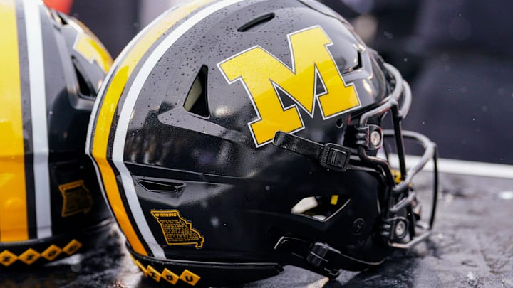 Nov 30, 2024; Columbia, Missouri, USA; A general view of a Missouri Tigers helmet against the Arkansas Razorbacks during the first half at Faurot Field at Memorial Stadium. Mandatory Credit: Denny Medley-Imagn Images Nov 30, 2024; Columbia, Missouri, USA; A general view of a Missouri Tigers helmet against the Arkansas Razorbacks during the first half at Faurot Field at Memorial Stadium. Mandatory Credit: Denny Medley-Imagn Images