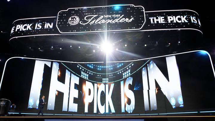 Jun 27, 2025; Los Angeles, California, USA; NHL Commissioner Gary Bettman walks onto the stage to announce the first overall pick by the New York Islanders in the first round of the 2025 NHL Draft at Peacock Theater. Mandatory Credit: Kirby Lee-Imagn Images