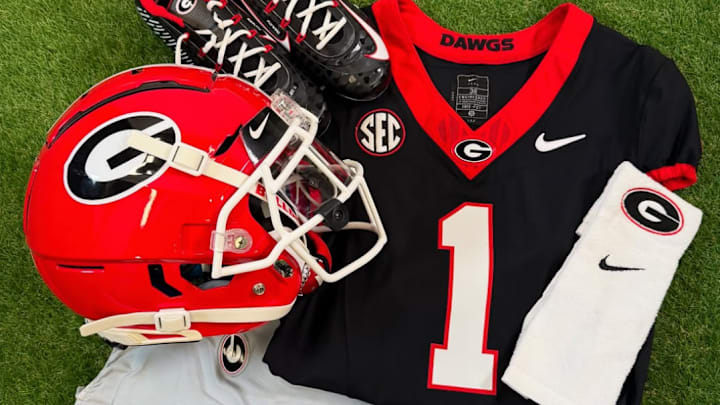 Georgia Bulldogs' uniform combination with black jersey