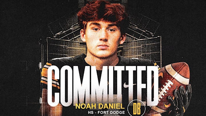 Noah Daniel has committed to play football at Iowa. Daniel will be a senior for Fort Dodge this coming fall.