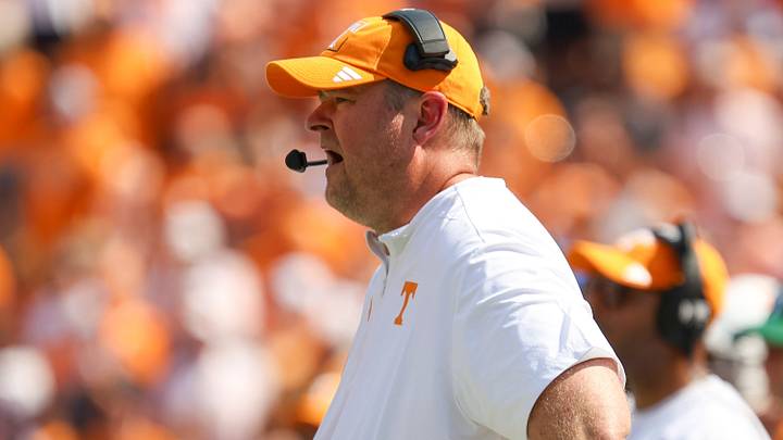 Sep 5, 2026; Knoxville, Tennessee, USA;  Tennessee Volunteers head coach Josh Heupel during the first quarter against the Furman Paladins at Neyland Stadium.  Mandatory Credit: Randy Sartin-Imagn Images