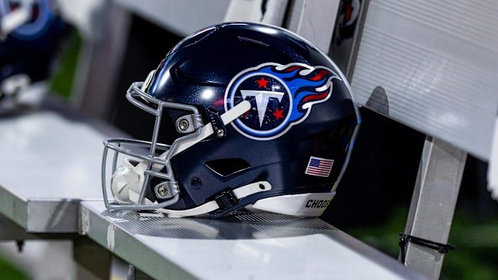 Detailed view of the Tennessee Titans helmet Detailed view of the Tennessee Titans helmet