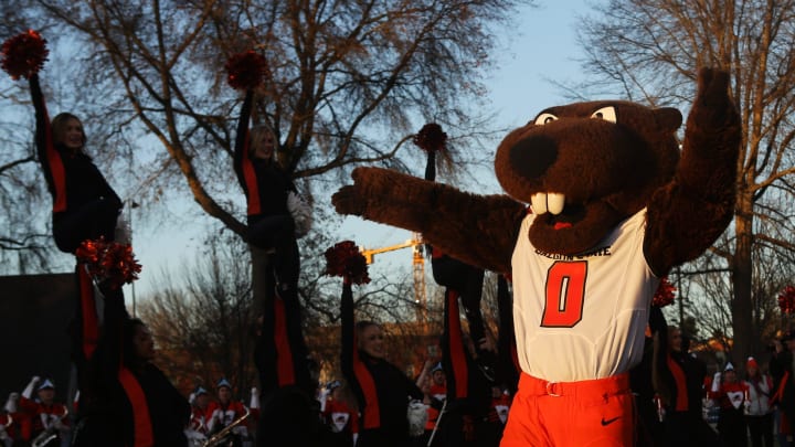 Oregon State University wants a design that better aligns with its mascot and current brand.
Civil War Pregame Oregon State University wants a design that better aligns with its mascot and current brand.
Civil War Pregame