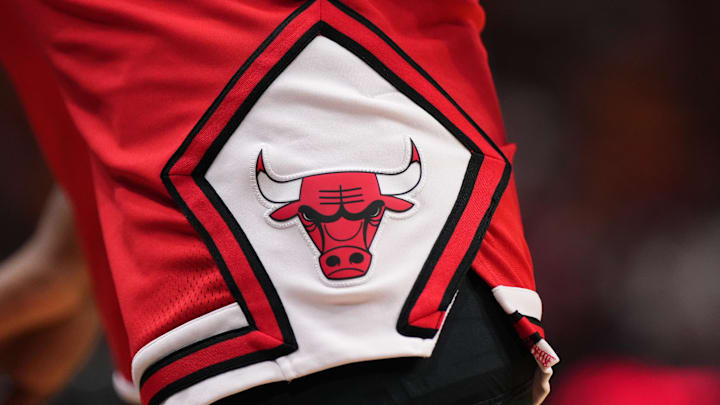 Dec 16, 2023; Miami, Florida, USA; A detailed view of the Chicago Bulls logo on the shorts of Chicago Bulls guard Ayo Dosunmu (12) during the first half against the Miami Heat at Kaseya Center. Mandatory Credit: Jasen Vinlove-Imagn Images Dec 16, 2023; Miami, Florida, USA; A detailed view of the Chicago Bulls logo on the shorts of Chicago Bulls guard Ayo Dosunmu (12) during the first half against the Miami Heat at Kaseya Center. Mandatory Credit: Jasen Vinlove-Imagn Images