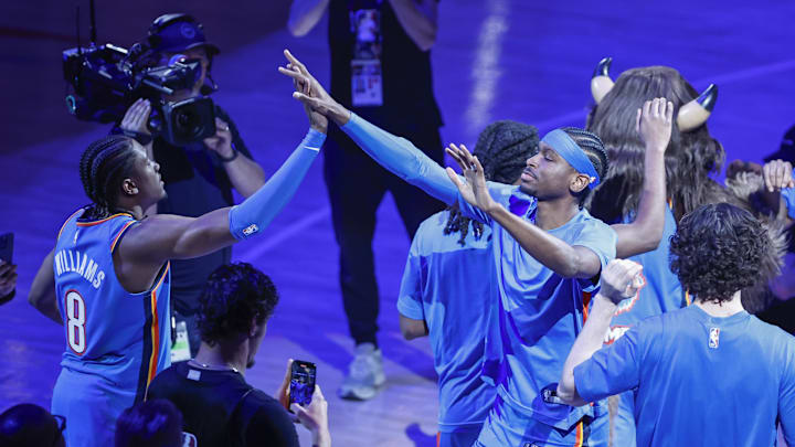 Apr 10, 2024; Oklahoma City, Oklahoma, USA; Oklahoma City Thunder guard Shai Gilgeous-Alexander (2)