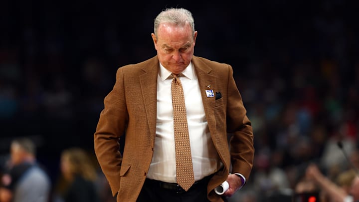Apr 3, 2026; Phoenix, AZ, USA; Texas Longhorns head coach Vic Schaefer against the UCLA Bruins during a semifinal of the Final Four of the women's 2026 NCAA Tournament at Mortgage Matchup Center. Mandatory Credit: Mark J. Rebilas-Imagn Images