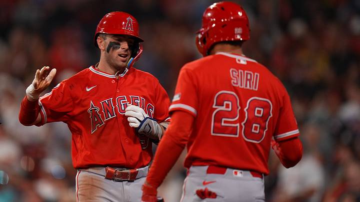 Sep 8, 2026; Boston, Massachusetts, USA; Los Angeles Angels shortstop Zach Neto (9) is congratulated after hitting a two run home run against the Boston Red Sox in the ninth inning at Fenway Park. Mandatory Credit: David Butler II-Imagn Images Sep 8, 2026; Boston, Massachusetts, USA; Los Angeles Angels shortstop Zach Neto (9) is congratulated after hitting a two run home run against the Boston Red Sox in the ninth inning at Fenway Park. Mandatory Credit: David Butler II-Imagn Images