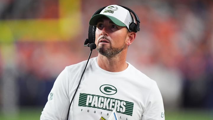 Aug 18, 2024; Denver, Colorado, USA; Green Bay Packers head coach Matt LaFleur during the second half against the Denver Broncos at Empower Field at Mile High.