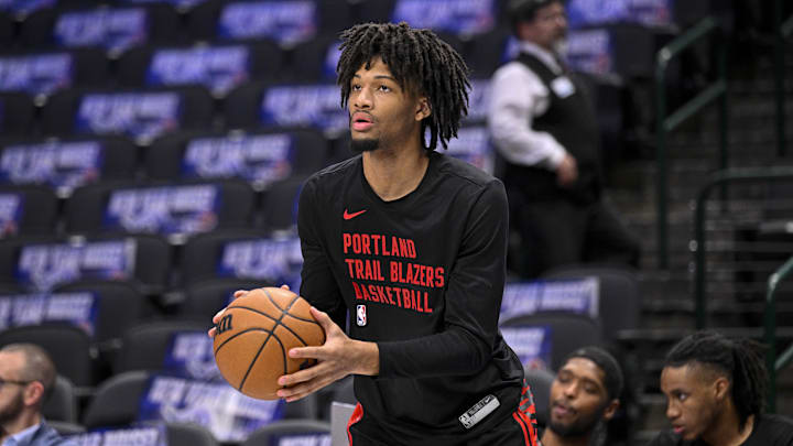 Jan 3, 2024; Dallas, Texas, USA; Portland Trail Blazers guard Shaedon Sharpe (17)