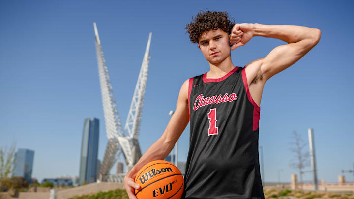 Owasso’s Jalen Montonati is pictured as part of The Oklahoman’s Super 5 at Scissortail Park in Oklahoma City on Monday, April 7, 2025.