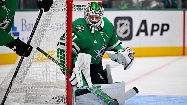 Dallas Stars goaltender Remi Poirier (31) faces the Minnesota Wild attack during the first period at the American Airlines Center. Mandatory Credit: Jerome Miron-Imagn Images