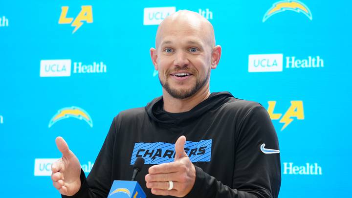 Jun 17, 2026; El Segundo, CA, USA; Los Angeles Chargers defensive coordinator Chris O'Leary at press conference during minicamp at The Bolt. Mandatory Credit: Kirby Lee-Imagn Images Jun 17, 2026; El Segundo, CA, USA; Los Angeles Chargers defensive coordinator Chris O'Leary at press conference during minicamp at The Bolt. Mandatory Credit: Kirby Lee-Imagn Images