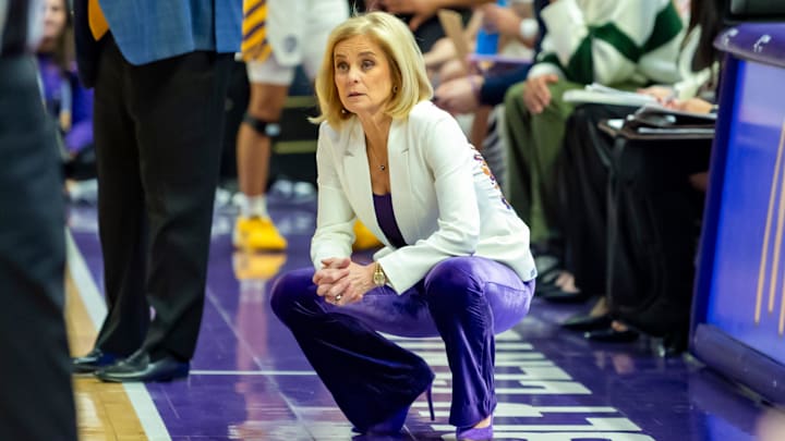 Tigers head coach Kim Mulkey, LSU Tigers Women’s Basketball take on the Florida Gators in Baton Rouge, LA. Monday, Jan. 26, 2026.