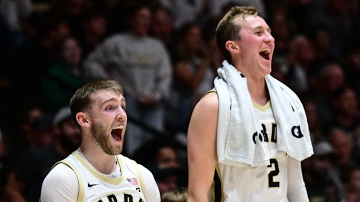 Purdue Boilermakers guard Braden Smith and Purdue Boilermakers guard Fletcher Loyer Purdue Boilermakers guard Braden Smith and Purdue Boilermakers guard Fletcher Loyer