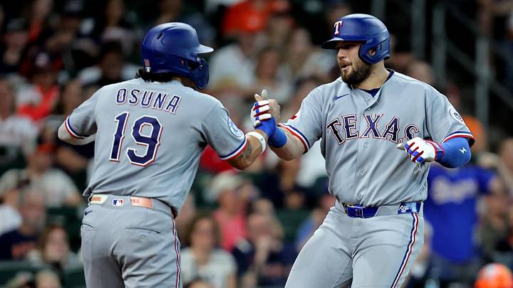 Jake Burger and the Rangers are road favorites against the Angels. Jake Burger and the Rangers are road favorites against the Angels.