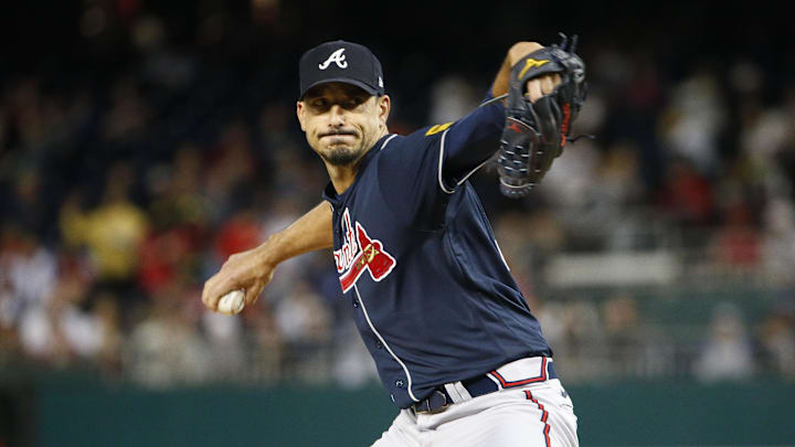 Sep 22, 2023; Washington, District of Columbia, USA; Atlanta Braves starting pitcher Charlie Morton