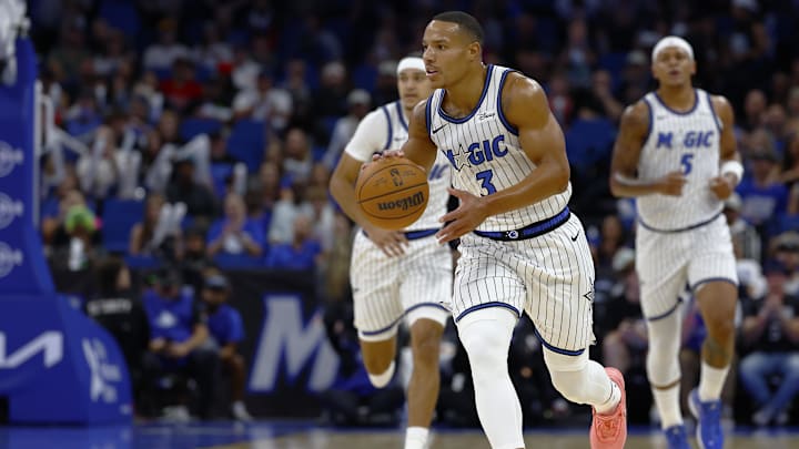 Oct 25, 2025; Orlando, Florida, USA; Orlando Magic guard Desmond Bane (3) dribbles up the court on a fast break in the first half against the Chicago Bulls at Kia Center. Mandatory Credit: Russell Lansford-Imagn Images Oct 25, 2025; Orlando, Florida, USA; Orlando Magic guard Desmond Bane (3) dribbles up the court on a fast break in the first half against the Chicago Bulls at Kia Center. Mandatory Credit: Russell Lansford-Imagn Images