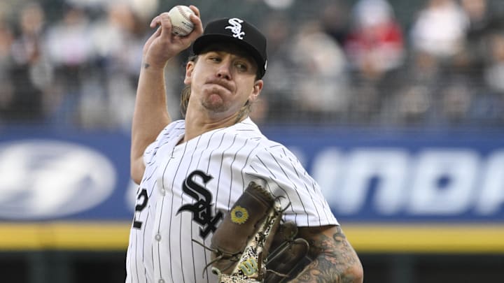 Chicago White Sox pitcher Mike Clevinger (52) delivers against the Cleveland Guardians during the first inning at Guaranteed Rate Field in Chicago on May 11, 2024. Chicago White Sox pitcher Mike Clevinger (52) delivers against the Cleveland Guardians during the first inning at Guaranteed Rate Field in Chicago on May 11, 2024.
