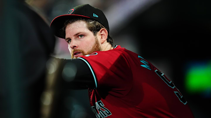 Sep 17, 2024; Denver, Colorado, USA; Arizona Diamondbacks starting pitcher Jordan Montgomery (52) in the dugout after being pulled in the fifth inning against the Colorado Rockies at Coors Field. Mandatory Credit: Ron Chenoy-Imagn Images