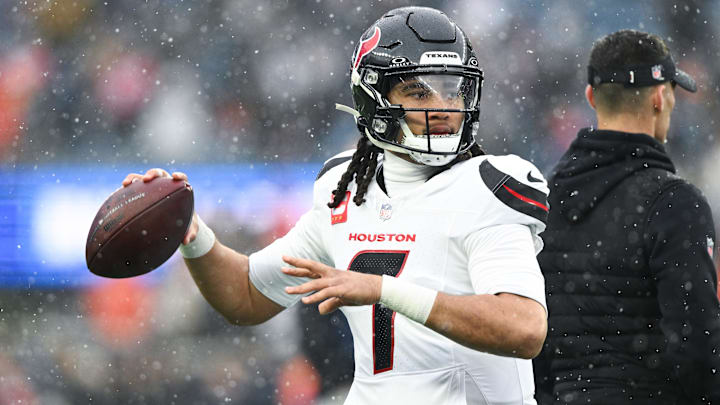 C.J. Stroud had four interceptions in the first half of the divisional round playoff game vs. the Patriots. 