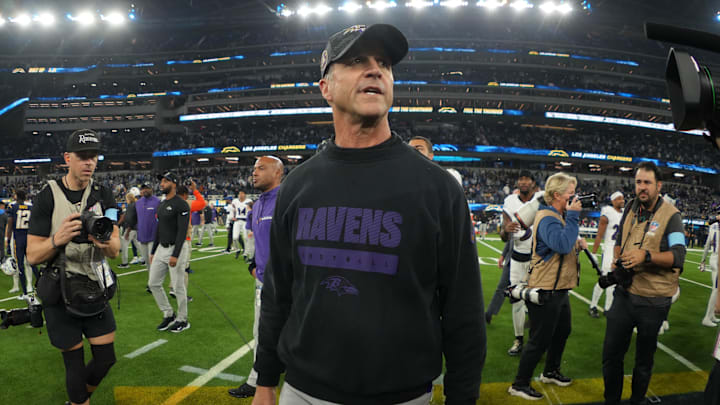 Prior to the Giants, Harbaugh spent 18 seasons with the Ravens. Prior to the Giants, Harbaugh spent 18 seasons with the Ravens.