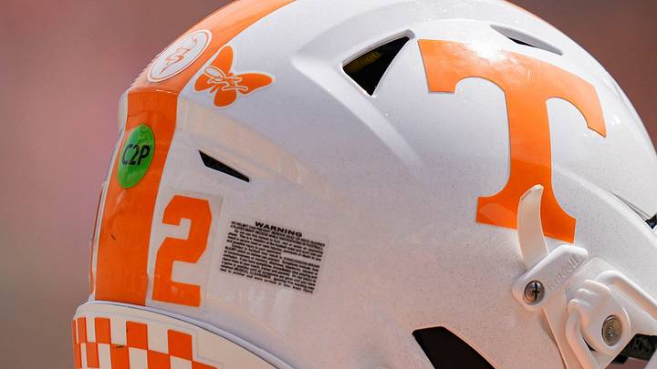 The Dolly sticker on a Tennessee helmet during warm-ups at a Tennessee football game against Furman at Neyland Stadium in Knoxville, Tenn., on Sept. 5, 2026. The Dolly sticker on a Tennessee helmet during warm-ups at a Tennessee football game against Furman at Neyland Stadium in Knoxville, Tenn., on Sept. 5, 2026.