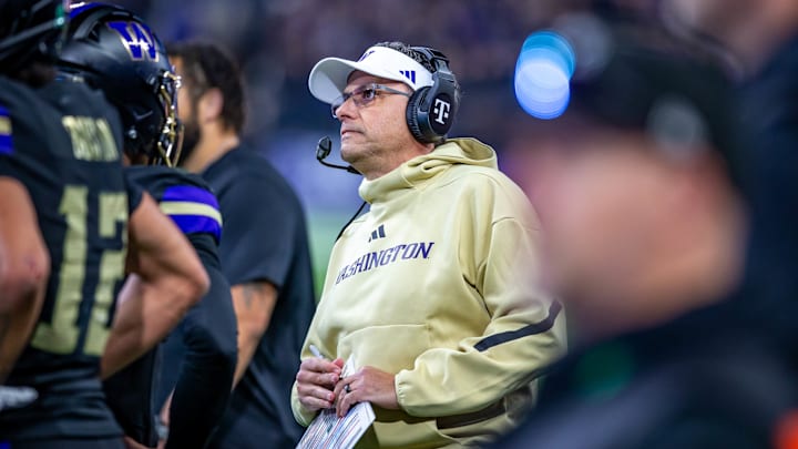 Jedd Fisch surveys the scene in front of him against Rutgers.