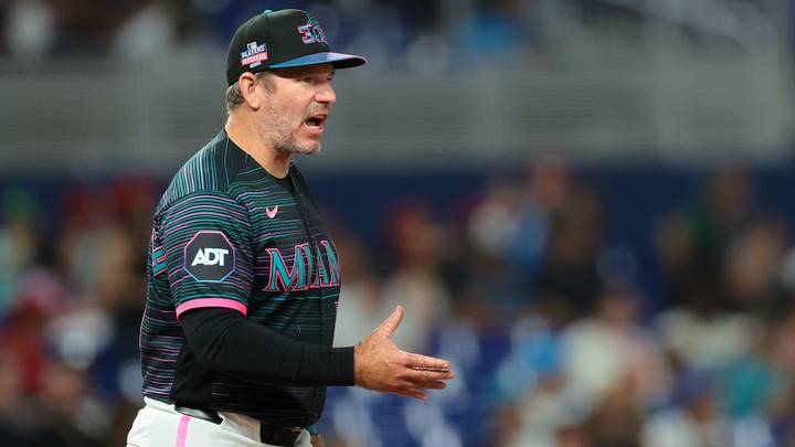 Miami Marlins manager Clayton McCullough. Credit: Sam Navarro-Imagn Images