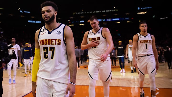 Jamal Murray, Nikola Jokic, and Michael Porter Jr.