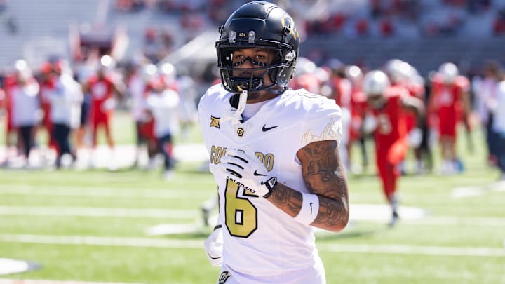 Oct 19, 2024; Tucson, Arizona, USA; Colorado Buffalos wide receiver Drelon Miller (6) against the Arizona Wildcats at Arizona Stadium. Mandatory Credit: Mark J. Rebilas-Imagn Images