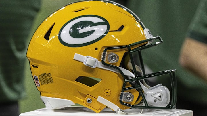 A Green Bay Packers helmet is seen against the Detroit Lions during the third quarter at Ford Field. A Green Bay Packers helmet is seen against the Detroit Lions during the third quarter at Ford Field.