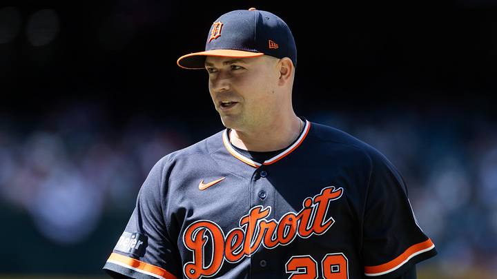 Apr 1, 2026; Phoenix, Arizona, USA; Detroit Tigers pitcher Tarik Skubal in the fifth inning against the Arizona Diamondbacks at Chase Field. Mandatory Credit: Mark J. Rebilas-Imagn Images