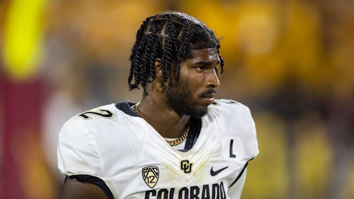 Oct 7, 2023; Tempe, Arizona, USA; Colorado Buffaloes quarterback Shedeur Sanders (2) against the Arizona State Sun Devils at Mountain America Stadium. Mandatory Credit: Mark J. Rebilas-Imagn Images