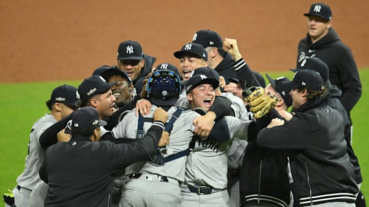Los Yankees de Nueva York celebran la llegada a la Serie Mundial de 2024 