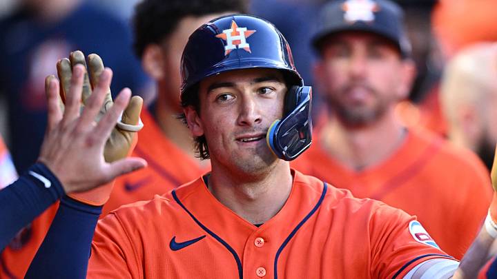 Houston Astros shortstop Shay Whitcomb (14) is greeted Houston Astros shortstop Shay Whitcomb (14) is greeted