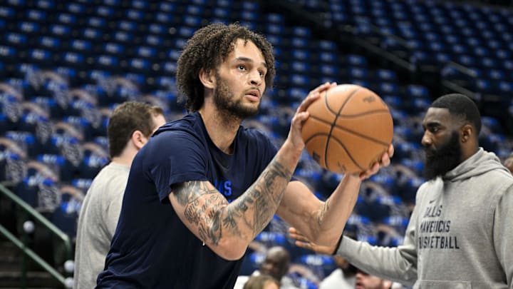 May 26, 2024; Dallas, Texas, USA; Dallas Mavericks center Dereck Lively II (2) warms up before the game between the Dallas Mavericks and the Minnesota Timberwolves in game three of the western conference finals for the 2024 NBA playoffs at American Airlines Center. Mandatory Credit: Jerome Miron-USA TODAY Sports